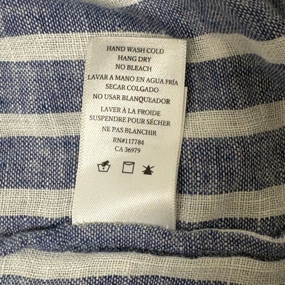 Rails Jasmin Mini Dress Parisan Blue Size Medium Long sleeve Blue white tiered - Picture 11 of 13